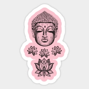 Buddha and lotus flowers Sticker